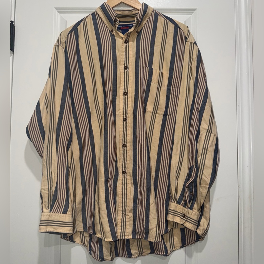 Vintage Mark Alexander 100% Cotton Button Down Country Music Style Men’s Shirt L